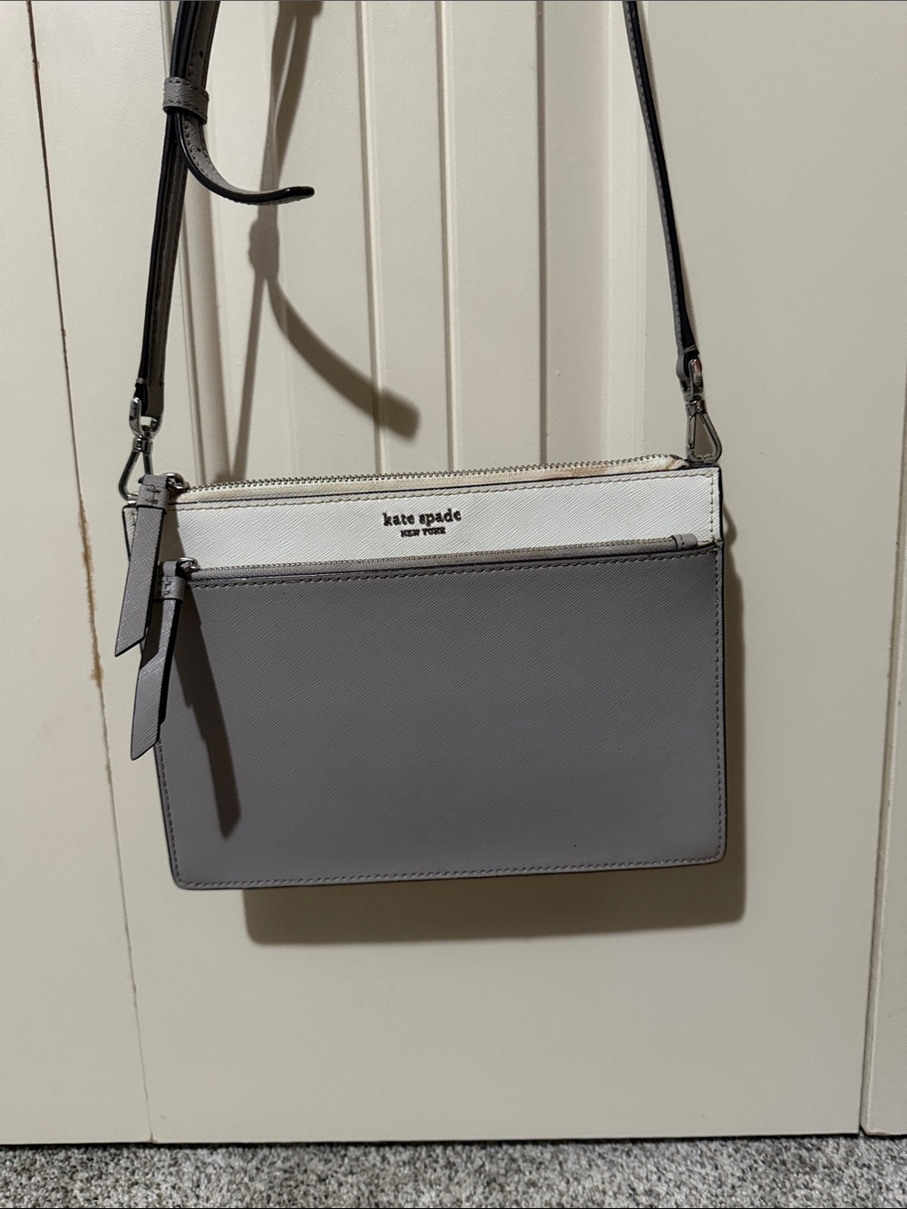 kate spade Two-Tone Gray and White Crossbody Messenger